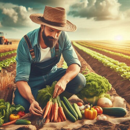 農業をする男性
