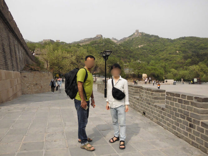 万里の長城で